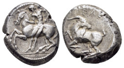 CILICIA. Kelenderis.(Circa 430-420 BC).Stater.

Obv : Youth, holding whip and reins, dismounting from horse rearing left.

Rev : ΚΕΛΕ.
Goat kneel...