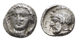 CILICIA.Tarsos.Time of Pharnabazos and Datames.(Circa 380-361/0 BC).Obol.

Obv : Female head facing slightly to left.

Rev : Helmeted and bearded male...