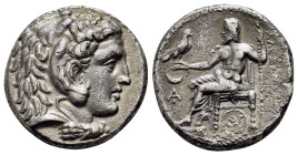 SELEUKID KINGS of SYRIA. Seleukos I Nikator (312-281 BC).Karrhai. Tetradrachm.

Obv : Head of Herakles right, wearing lion skin.

Rev : AΛEΞANΔPOY / Β...