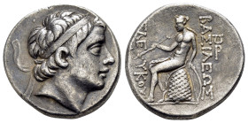 SELEUKID KINGS of SYRIA.Seleukos III Soter (Keraunos) (226-223 BC).Apamea. Tetradrachm.

Obv : Diademed head right.

Rev : ΒΑΣΙΛΕΩΣ / ΣΕΛΕΥΚΟΥ.
A...