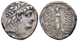 SELEUKID KINGS of SYRIA.Antiochos VII Euergetes (Sidetes) (138-129 BC). Tetradrachm.

Obv : Diademed head of Antiochus right.

Rev : BAΣIΛEΩΣ ANTIOXOY...