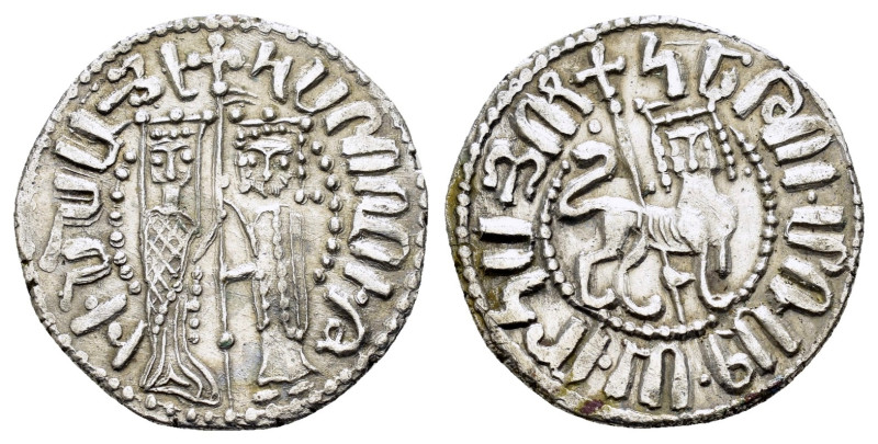 CILICIAN ARMENIA.Hetoum I with Zabel.(1226-1270).Sis.Tram.

Obv : Zabel and Heto...