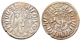 CILICIAN ARMENIA.Hetoum I with Zabel.(1226-1270).Sis.Tram.

Obv : Zabel and Hetoum standing facing, holding long cross with two banners between; pelle...