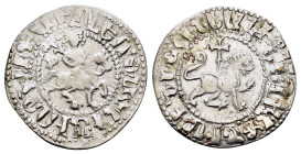 ARMENIA.Levon III.(1303/5-1307).Sis.Tram.

Obv : Crowned figure of Levon seated on throne ornamented with lions, holding cross and fleur-de-lis.

Rev ...