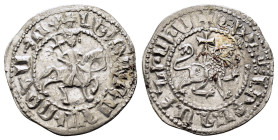 ARMENIA.Levon III.(1303/5-1307).Sis.Tram.

Obv : Crowned figure of Levon seated on throne ornamented with lions, holding cross and fleur-de-lis.

Rev ...