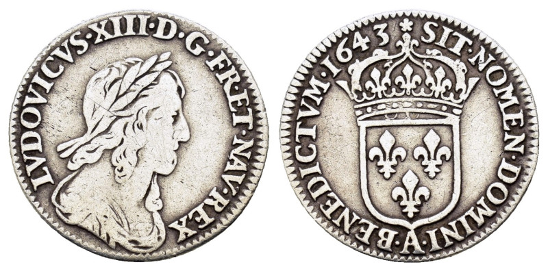 FRANCE. Louis XIV (1643-1715). Écu (1643). Paris.

Obv : LVD XIIII D G FR ET NAV...