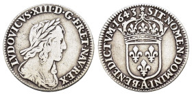 FRANCE. Louis XIV (1643-1715). Écu (1643). Paris.

Obv : LVD XIIII D G FR ET NAV REX.
Laureate, draped and cuirassed bust right.

Rev : SIT NOMEN DOMI...