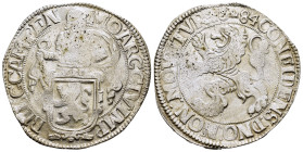 NETHERLANDS. Deventer. Lion Dollar or Leeuwendaalder (1684).

Obv : MO ARG CIV IMP BELG DAVENTIÆ.
Knight standing right, head right, holding up garnis...
