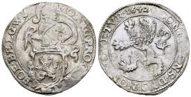 NETHERLANDS. West Friesland. Lion Dollar or Leeuwendaalder (1642).

Obv : MO ARG PRO CONFOE BELG WEST.
Knight standing left, head right, holding up ga...