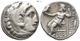 Macedonian Kingdom. Alexander III 'the Great'. 336-323 B.C. AR drachm (17mm, 4.1 g). Kolophon, under Philip III, ca. 323-319 B.C. Head of Herakles rig...