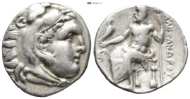 MACEDONIAN KINGDOM. Alexander III the Great (336-323 BC). AR drachm (17mm, 4.2 g). Early posthumous issue of Lampsacus, ca. 323-317 BC. Head of Heracl...