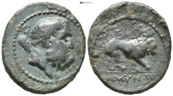 Kings of Galatia. . Amyntas 36-25 BC. Bronze Æ 2(4mm., 7.7 g). Head of bearded Herakles right, club over shoulder / BAΣIΛE[ΩΣ] AMYNT[OY], lion walking...