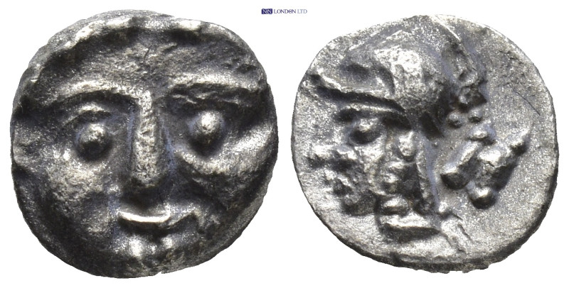 Pisidia, Selge. civic issue. Ca. 350-300 B.C. AR obol (10mm, 0.8 g). Facing Gorg...