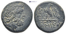 Pontos, Amisos AE (20mm, 8.5 g) Time of Mithradates VI Eupator, circa 100-85 BC. Obv: Laureate head of Zeus to right. Rev: AMIΣOY Eagle standing left,...