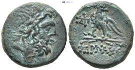 Pontos, Amisos. Civic issue under Mithradates VI, Eupator. Ca. 85-65 B.C. AE (19mm, 8.5 g). Laureate head of Zeus right / AMIΣOY, eagle standing left ...