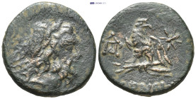 Pontos, Amisos. Civic issue under Mithradates VI, Eupator. Ca. 85-65 B.C. AE 20 (20mm, 7.1 g). Laureate head of Zeus right / AMIΣOY, eagle standing le...