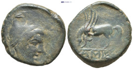 Pontos, Amisos. Mithradates VI. (120-63 BC). AE (22mm, 12.0 g). Obv. Head of Mithradates VI, as Perseus, right. Rev. Pegasos standing left, drinking; ...