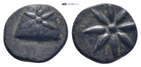 Pontos, Uncertain, but possibly Amisos. Time of Mithradates VI, Ae, (12mm, 1.7 g). Circa 130-100 BC. Obv: Pileus decorated with star with six rays Rev...