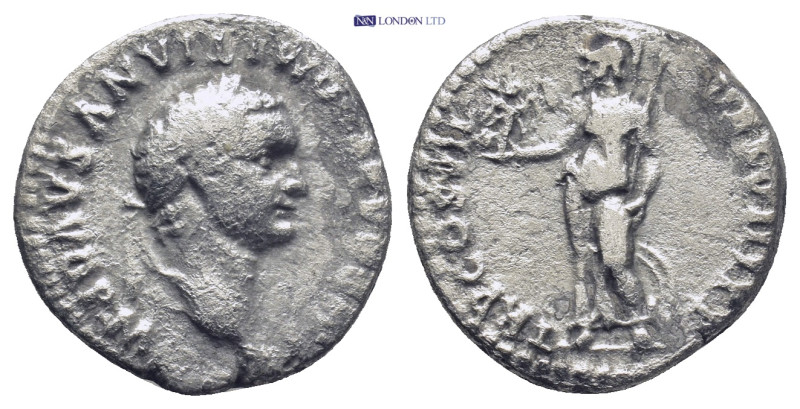 Domitian. 81-96 AD. Denarius, (17mm, 3.2 g) Rome, 81 AD. Obv: IMP CAES DOMITIANV...