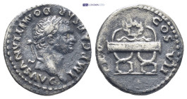 Domitian; 81-96 AD, Rome, 81 AD, Denarius, (17mm, 3.1 g). Obv: IMP CAESAR - DOMITIANVS AVG Head laureate r. Rx: TR P - COS VII Wreath with long ties o...