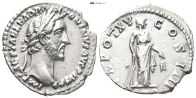 Antoninus Pius. Denarius. (18mm, 2.98 g). 151-152 AD Rome. Anv: Laureate bust of Antonino Pío on the right, around legend: IMP CAES T AEL HADR ANTONIN...