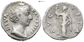 Diva Faustina I AD 140-141. Rome Denarius AR (2.9 Gr. 17mm.) 
Bust draped right 
Rev. Ceres standing left, holding long torch.