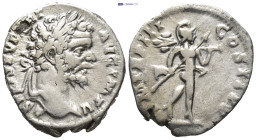 SEPTIMIUS SEVERUS (193-211). Denarius. (19mm, 3.1 g) Rome. Obv: L SEPT SEV PERT AVG IMP V. Laureate head right. Rev: P M TR P III COS II P P. Mars adv...