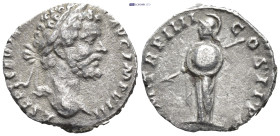 Septimius Severus (193-211), Denarius 194-195, Rome (2 Gr. 16mm.)
Laureate head right. 
Rev. Minerva standing left, holding spear and shield.