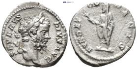 Septimius Severus (193-211), Denarius, Rome, AD 201, (17mm, 3.1 g) SEVERVS - PIVS AVG, laureate head r, Rv. FVNDA - TO - R PACIS, Septimius, togate an...