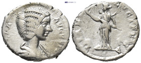 Julia Domna, Augusta, 193-217. Denarius (16mm, 3.1 g), Laodicea ad Mare, circa 198-202. IVLIA AVGVSTA Draped bust of Julia Domna to right. Rev. DIANA ...