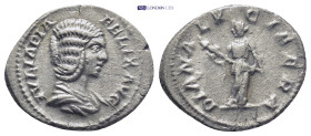 Julia Domna. Denarius. 211-217 AD. Rome. (20mm, 3.1 g). Anv.: IVLIA PIA FELIX AVG, draped bust to right. Rev.: DIANA LVCIFERA, Diana standing to left,...