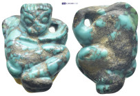 Blue stone lion pendant. (27mm, 7.94 g)