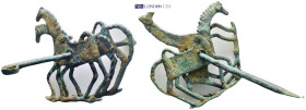 Bronze age horse bit with horse terminals (160mm, 270 g)