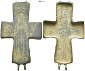 Byzantine pendant cross reliquary. Barbara or Barbara of Nicomedia (Greek: Βαρβάρα barbara - strange), (270, Nicomedia or Heliopolis - 306 Nicomedia o...