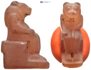 carnelian stone lion seated on the throne. (42mm, 29.24 g)