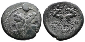 Macedon, Amphipolis, circa 148-32/1 BC. AE (26 mm, 12,86 g.). Laureate head of Janus. Rev. ΑΜ-ΦΙ / ΠΟΛΙΤΩΝ Two centaurs, each holding a palm branch ov...