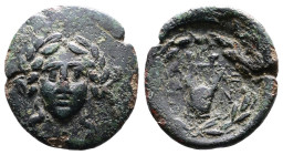 Troas, Alexandreia, circa 250 BC. AE (18,5 mm, 3,66 g.). Laureate head of Apollo facing. Rev. Α-ΛΕ-ΞΑ-Ν, lyre within laurel wreath. Bellinger A141; SN...