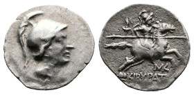 Phrygia, Kibyra, circa. 2nd.-1st. Century BC. AR Drachm (16,5 mm, 2,62 g.). Head of Hero Kibyras in crested Attic helmet right. Rev. ΚΙΒΥΡΑΤΩΝ, Kibyra...