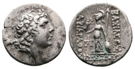 Kings of Cappadocia. Ariarathes IX Eusebes Philopator. Circa. 100-85 BC. AR Drachm (17,5 mm, 4,14 g.). Eusebeia-Mazaca, year 5 (E) = 97/96 BC. Diademe...