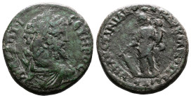 Moesia Superior, Markianopolis, Septimius Severus, AE ( 26mm, 12,22 g.). AD 193-211. AY K L CEP CEYHROC, laureate, draped and cuirassed bust right. Re...