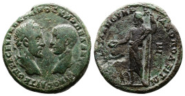 Moesia Inferior, Marcianopolis, Macrinus ,with Diadumenian 217-218 AD. AE Pentassarion ( 26mm, 10,99 g.). Pontianus, legatus consularis. AY K OΠEΛ CEY...