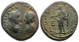 Moesia Superior, Markianopolis, Severus Alexander and Julia Maesa, AE (24,7mm. 9,92 g.). AD 222-235. AYT K M AYR CEYH ALEXAN(DROC IOYLIA MAICA), laure...