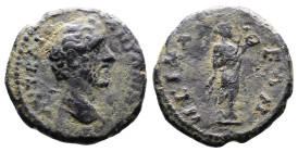 Bithynia, Nicaea, Antoninus Pius, 138-161 AD. AE (19 mm, 4,07 g.). AVTO KAICAΡ ANTΩNINOC , bare head of Antoninus Pius right. Rev. NIKAI-EΩN, Hygieia ...