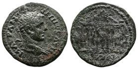 Bithynia, Nicaea. Caracalla, 198-217 AD. AE (24,5mm, 7,64 g.). M AVP ANTΩNINOC AVΓ Laureate bust right, slight drapery on left shoulder. Rev. NI-KA/I-...