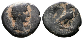 Phrygia, Amorium, Augustus, 27 BC- 14 AD. AE Assarion (20 mm, 5,89 g.). Alexandros, son of Kallipos magistrate. ϹЄΒΑϹΤΟϹ Bare head of Augustus to righ...