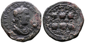 Cilicia, Anazarbos, Valerian I, 253-260 AD. AE Hexassarion (31,5 mm, 17,44 g.). ΒΟϹ- 272= 253-234 AD. ΑΥΤ Κ Π ΛΙΚ ΟΥΑΛΕΡΙΑΝΟϹ ϹΕ Laureate, draped and ...