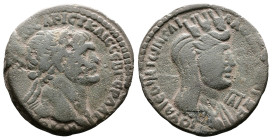 Seleucis and Pieria, Laodikeia ad Mare. Trajan. AE (24,3 mm. 3,89 g.). AD 115-116. [AYTOYK NЄP TPAIANOC] APICT KAIC CЄB ΓЄP ΔAK., laureate head right,...