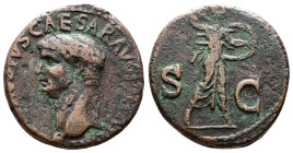 Claudius, 41-54. As (25,5 mm, 11,74 g.). Rome, circa 50-54. TI CLAVDIVS CAESAR AVG P M TR P IMP P P Bare head of Claudius to left. Rev. S - C Minerva ...