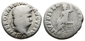 Nero, 54-68 AD. AR Denarius (18mm, 2,99 g.). Rome, 67-68 AD. IMP NERO CAESAR AVG P P Laureate head of Nero to right Rev. IVPPITER CVSTOS Jupiter seate...