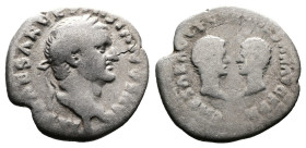 Vespasian, 69 - 79 AD. AR Denarius. (18mm, 2,47 g.). Rome mint, struck 70 AD. IMP CAESAR VESPASIANVS AVG, laureate head right. Rev. CAESAR AVG F COS C...